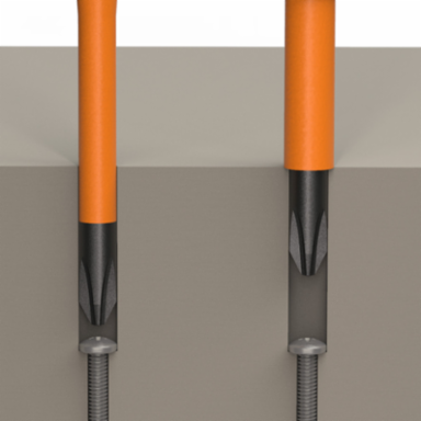 Insulated Flip-Blade Screwdriver, 2-in-1, Square #1 & #2 Bit, 3.5 Inch Shaft
