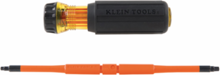 Insulated Flip-Blade Screwdriver, 2-in-1, Square #1 & #2 Bit, 3.5 Inch Shaft