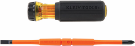 Insulated Flip-Blade Screwdriver 2-in-1, #2 Phillips & 1/4 Inch Slotted, 8.2 Inch Length