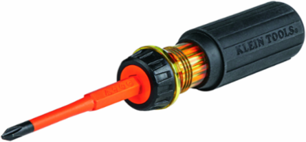 Insulated Flip-Blade Screwdriver 2-in-1, #2 Phillips & 1/4 Inch Slotted, 8.2 Inch Length
