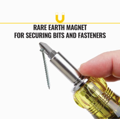 14-in-1 Magnetic Multi-Bit Screwdriver, 1" to 4" Adjustable Length, Cushion Grip Handle