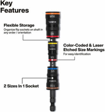 20-in-1 Impact Driver Set with Screwdriver Bits and Flip Sockets