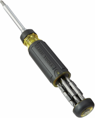 15-in-1 Ratcheting Screwdriver with Cushion Grip Handle, 8.71 Inch Length, 14 Bits
