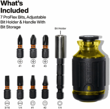 8-in-1 Stubby Magnetic Screwdriver, 4.81 Inch Overall Length, Adjustable Shank 1 to 2.75 Inch