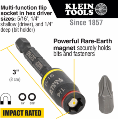 10-in-1 Impact-Rated Stubby Driver Set with Flip Socket