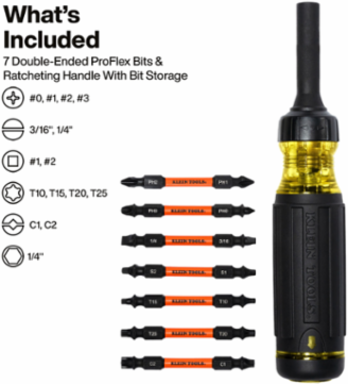 15-in-1 Ratcheting Impact-Rated Multi-Bit Torsion Zone Screwdriver