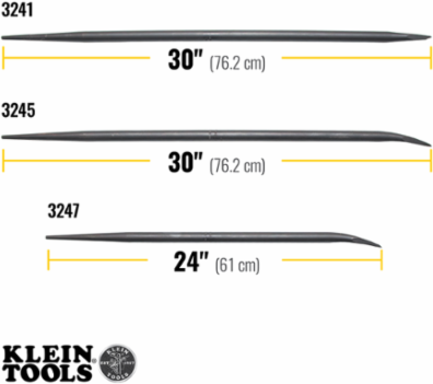 Connecting Bar 30 Inch Round, Straight Chisel-End, 3/4 Inch Hex