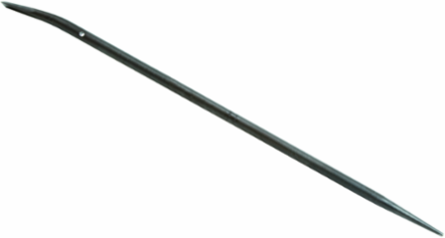 36 Inch Round Bar with 15-Degree Chisel End, Tether Hole, Steel, 5.31 lbs