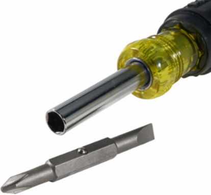 Multi-Bit Screwdriver Nut Driver 5-in-1 with Cushion Grip, 7.75 Inch Length