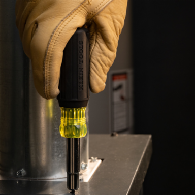 Multi-Bit Screwdriver 11-in-1 with Cushion Grip Handle, Nut Driver Sizes 3/8", 5/16", 1/4"