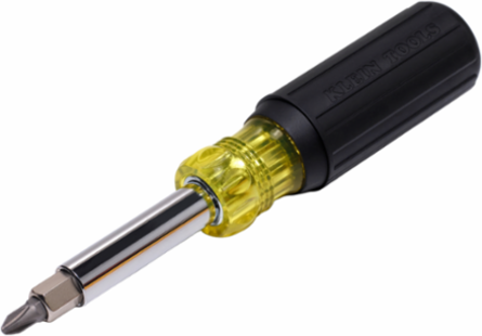 Multi-Bit Screwdriver 11-in-1 with Cushion Grip Handle, Nut Driver Sizes 3/8", 5/16", 1/4"