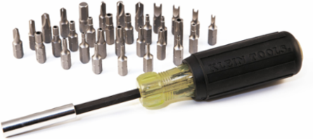 Magnetic Screwdriver Set with 32 Tamperproof Bits, 1/4 Inch Nut Driver, Cushion Grip
