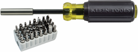 Magnetic Screwdriver Set with 32 Tamperproof Bits, 1/4 Inch Nut Driver, Cushion Grip