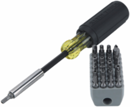 Magnetic Screwdriver Set with 32 Tamperproof Bits, 1/4 Inch Nut Driver, Cushion Grip
