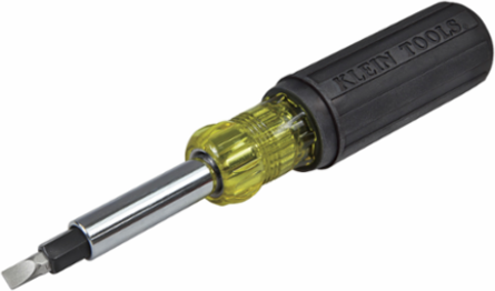 Heavy-Duty 10-in-1 Multi-Bit Screwdriver with Cushion Grip & 3/8 Inch Hex Driver