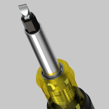 Heavy-Duty 10-in-1 Multi-Bit Screwdriver with Cushion Grip & 3/8 Inch Hex Driver