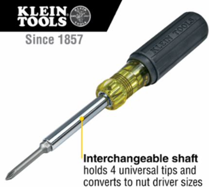 Extended Reach Multi-Bit Screwdriver & Nut Driver, 9.1 Inch Length, 6-in-1