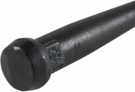 Broad-Head Bull Pin 1-1/16 Inch x 10 Inch, Heat-Treated Alloy Steel, 1.6 lbs