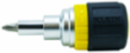 Multi-Bit Stubby Ratcheting Screwdriver, 6-in-1 with Cushion Grip Handle and Nut Drivers