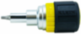 Multi-Bit Ratcheting Stubby Screwdriver, 6-in-1, 1/4 Inch & 5/16 Inch Nut Drivers, Steel