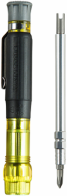 3-in-1 HVAC Pocket Screwdriver, Cushion Grip, #0 Phillips, 1/8 Inch Slotted