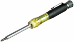 Multi-Bit Electronic Pocket Screwdriver 4-in-1, 6.625 Inch Length, Cushion Grip Handle