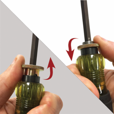 Adjustable-Length Screwdriver #1 and #2 Square Tip, 4-8 Inch Length