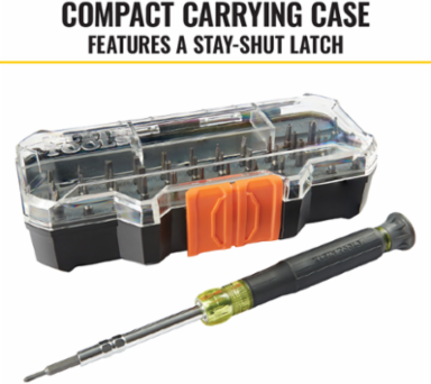 Precision Screwdriver Set with 39 Bits, Magnetic, Cushion Grip, 6.35 Inch