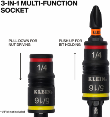 7-in-1 Impact Flip Socket Set, Hex Sizes 1/4 to 9/16 Inch, Steel Alloy