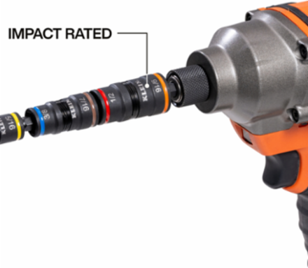 7-in-1 Impact Flip Socket Set, Hex Sizes 1/4 to 9/16 Inch, Steel Alloy