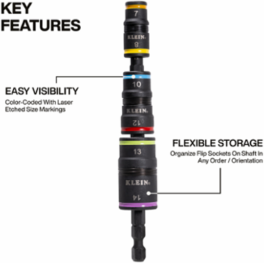 6-in-1 Impact Rated Flip Socket Set, Metric
