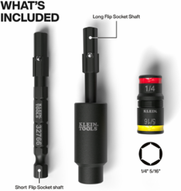 Impact Flip Socket With Swivel Adapter, 3-Piece
