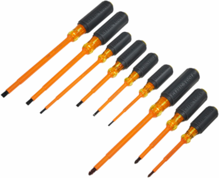 9-Piece 1000V Insulated Screwdriver Set with High-Dielectric Plastic Handles