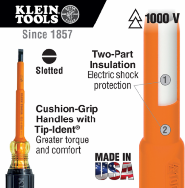 9-Piece 1000V Insulated Screwdriver Set with High-Dielectric Plastic Handles