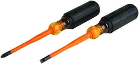 Slim-Tip Insulated Screwdriver Set - 4 Inch, 2 Pieces, Cabinet & Phillips Tips