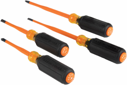 Slim-Tip Insulated Screwdriver Set, 4-Piece, 1000-Volt Rated