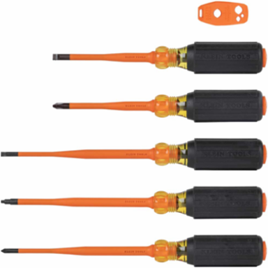 6-Piece Slim-Tip Insulated Screwdriver Set, 1000V Rated, 4 Inch & 6 Inch Shanks