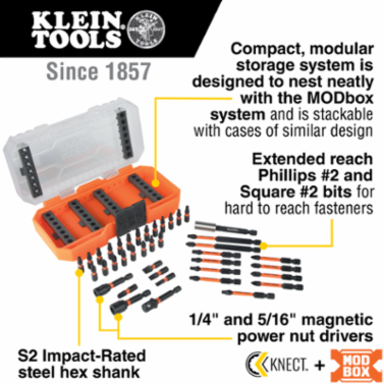 ProFlex Impact Driver Bit Set, 40-Piece with S2 Tool Steel, 3-Inch Bit Holder