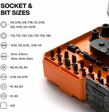ProFlex Impact Driver Bit and Socket Set, SAE, 43-Piece