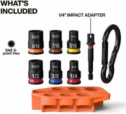 Grab-And-Go Impact Socket Set, SAE, 7-Piece