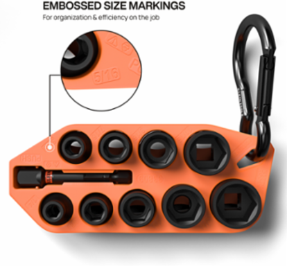 Grab-And-Go Impact Socket Set, SAE, 10-Piece