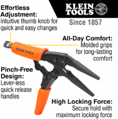Long Nose Locking Pliers, 9-Inch