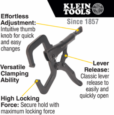 Locking Pliers Set, C-Clamp, Long Nose, Curved Jaw, 3-Piece
