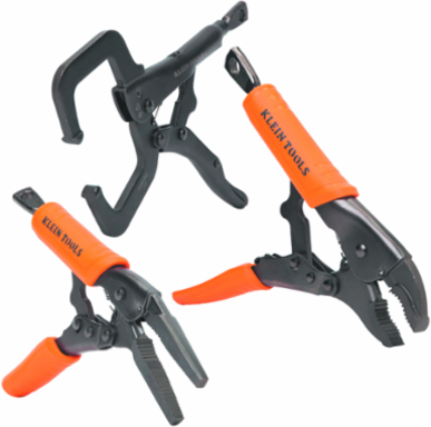 Locking Pliers Set, C-Clamp, Long Nose, Curved Jaw, 3-Piece