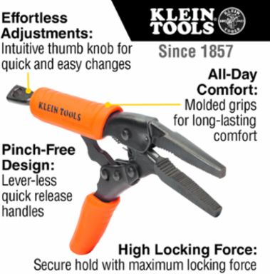 Locking Pliers, Long Nose 6-Inch, Curved Jaw 7- and 10-Inch, 3-Piece
