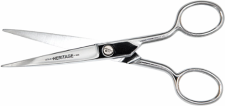 Sharp Point Scissors, 6-1/8 Inch Overall Length, Carbon Steel, Chrome Plated