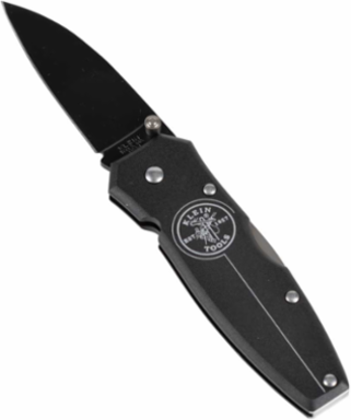 Lightweight Lockback Knife, 2-1/2 Inch Drop Point Blade, Black Anodized Aluminum Handle