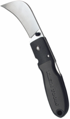 Lockback Knife 2-5/8 Inch Hawkbill Blade, Black Handle, Compact Design