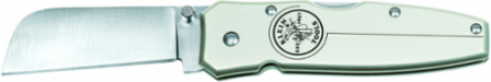Lightweight Lockback Knife 2-1/2 Inch Coping Blade, Silver Anodized Aluminum Handle