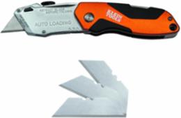 Auto-Loading Folding Utility Knife, 7.125 Inch Length, 440A Stainless Steel Blades